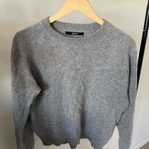 Quince Gray Cashmere “Shrunken Sweatshirt” Sweater